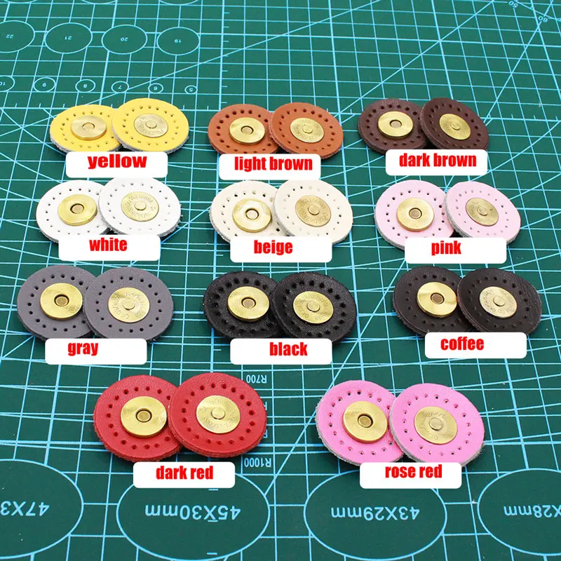5 шт./компл. круглая магнитная застежка из натуральной кожи замена застежки для