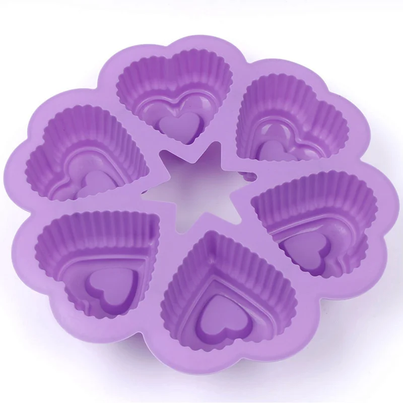 Силиконовые формы для торта в форме сердца 6 ячеек сковорода выпечки шоколадное