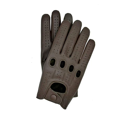 Dark brown Новое поступление, мужские перчатки, козья кожа, для верховой езды, перчатки для вождения, полный палец, Нескользящие перчатки без подкладки для мужчин, перчатки из натуральной кожи - Цвет: Dark brown