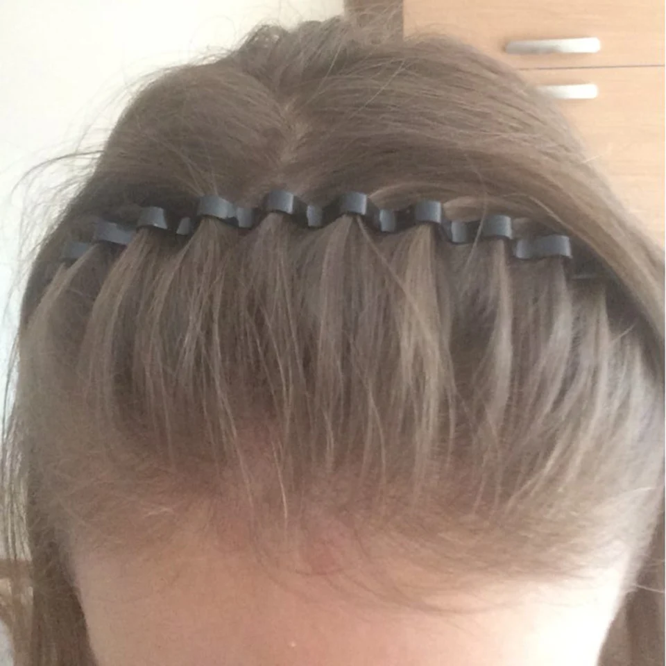 Повязка для волос женщин и мужчин черный волнистый ободок аксессуар 1 шт.