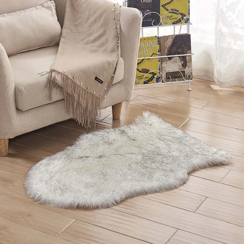 white grey top Необычные мягкие кресла из искусственной овчины, чехлы для диванов, сиденья, коврик белого цвета для спальни, пола, дивана, гостиной, татами, коврики - Цвет: white grey top