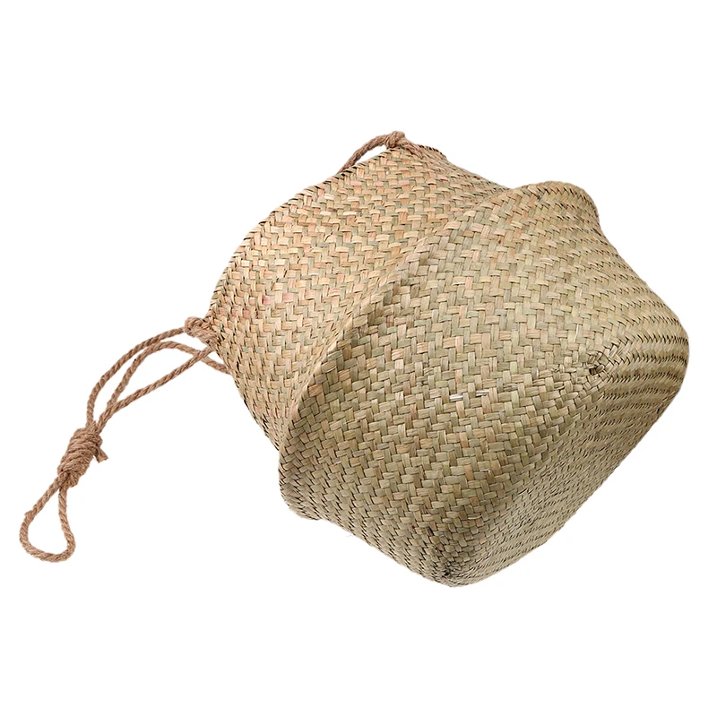 WHISM садовая подвесная Цветочная корзина из ротанга, корзина для хранения дома, Складная ручная работа, пасторальные цветочные горшки, Прачечная, детские игрушки, Органайзер