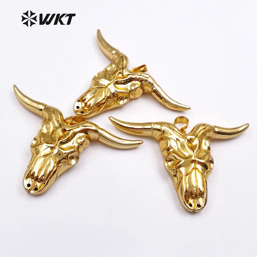 WT-P881 дизайнерский натуральный длинный Рог Buffalo кулон из смолы, бычий скот кулон, Золотая вырезанная подвеска, подвеска "Буйвол"