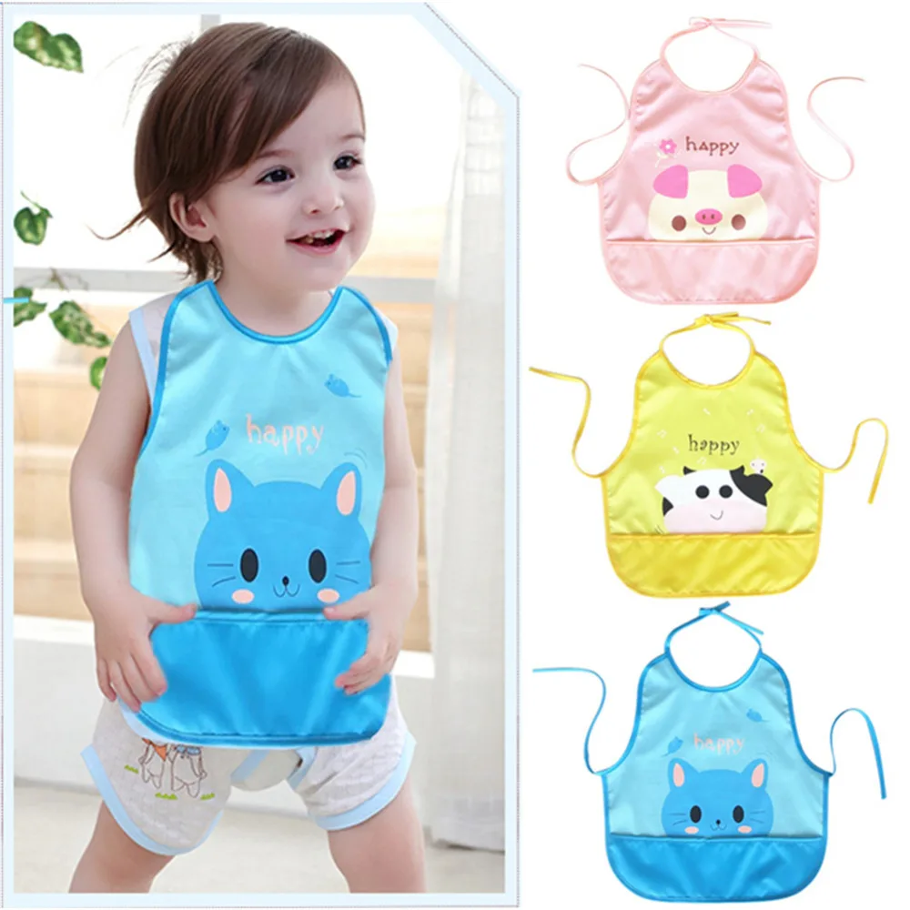 Cartoon Waterproof Aprons Baby Bibs For Newborn Boy&ampGirl Burp Cloths New Design Feeding Saliva Towel for baby care | Детская одежда