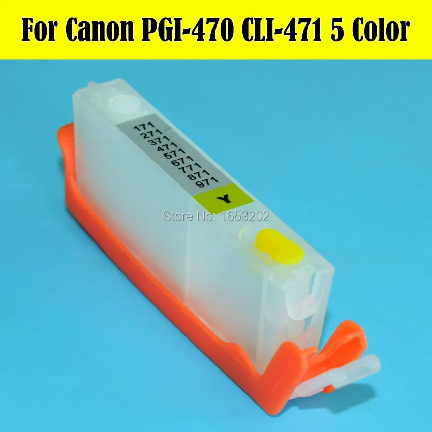 5 цветов/комплект PGI470 CLI471 набор чернил для заправки картриджа Canon PIXMA MG6840 MG5740