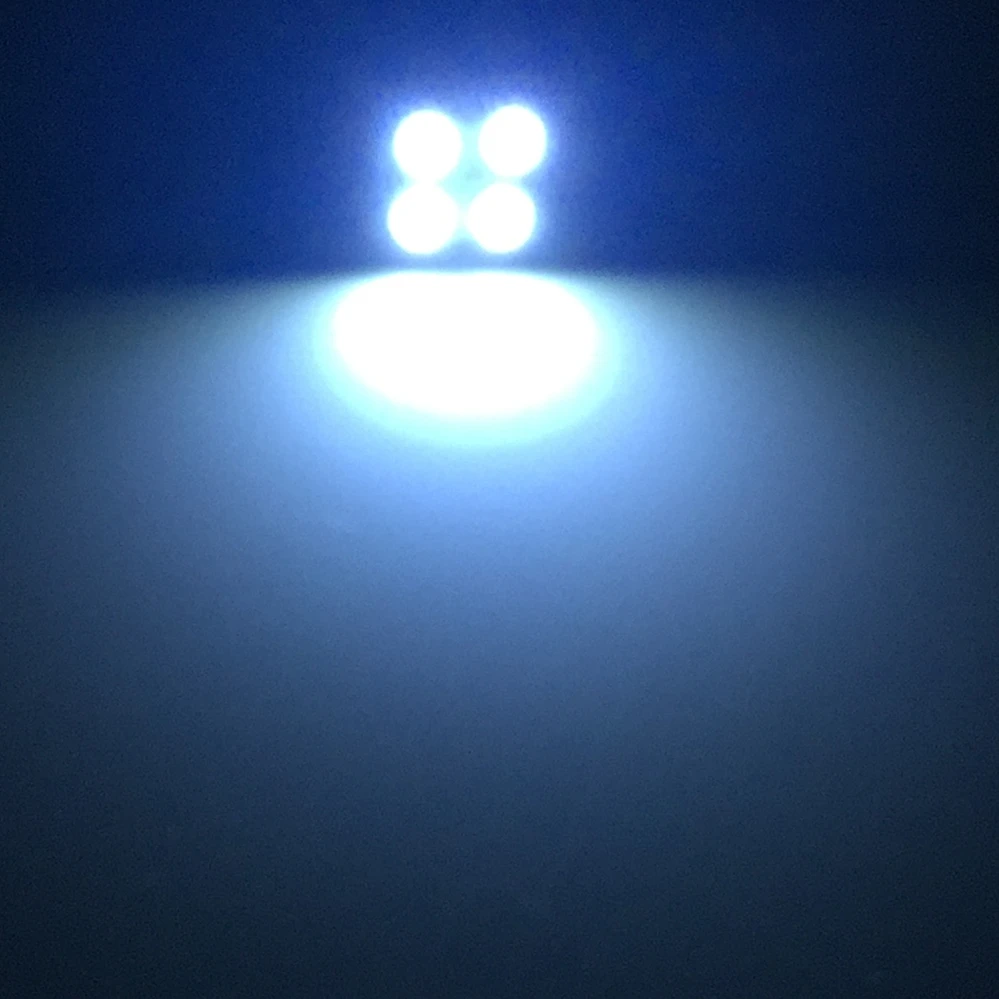 

10 Pcs T10 W5W 194 Car LED Bulb 4 SMD Wedge License Plate Lights Turn Signal Reading Lamp 1210 3528 White 12V DC