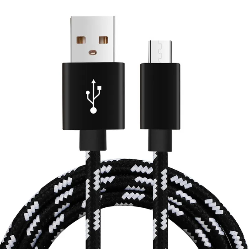 Кабель Micro USB 2 А шнур для быстрой зарядки и передачи данных в нейлоновой оплетке