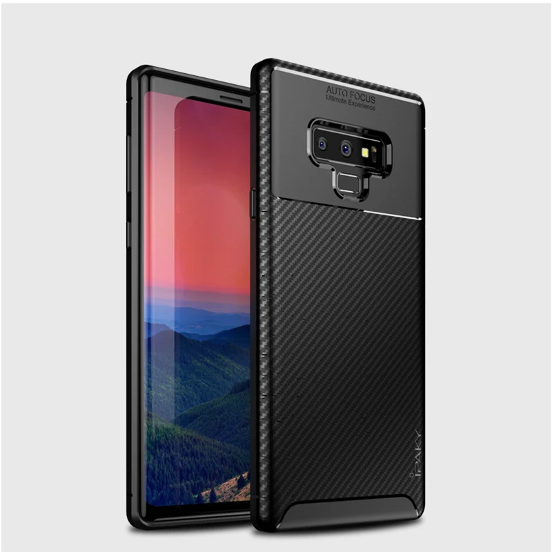 IPAKY Case for Samsung Note 9 Carbon Fiber Texture Soft TPU Heat Dissipation Back Cover Shell Galaxy |