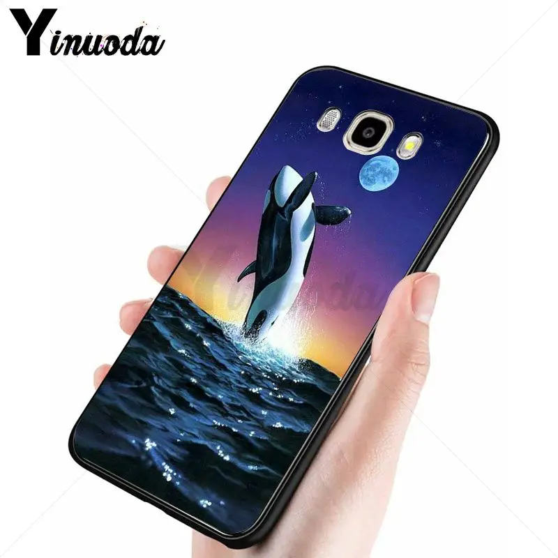 Мягкий силиконовый черный чехол для телефона Yinuoda Dance Of Dolphin Samsung Galaxy j6plus j7 prime j8 j2
