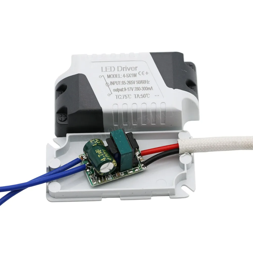 5 шт./лот 300mA 4 5x1W 7x1W 4W 5W 6W 7W источник питания AC 85 265V DC 9 17V 12 24V светодиодный драйвер|led