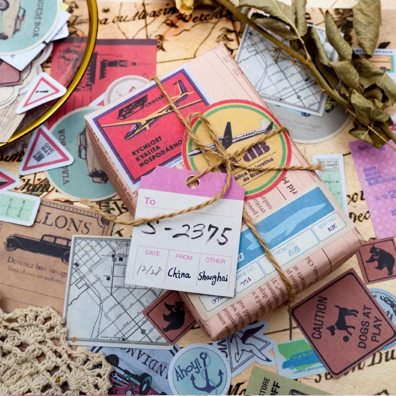 40 шт. Набор японских винтажных наклеек для ноутбука