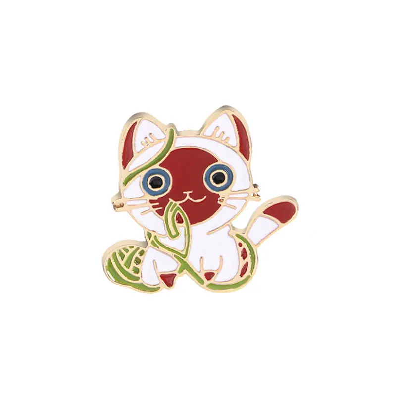 Модные броши с котом из мультфильма, коты, пара, эмалированные значки на булавке, шляпа, рюкзак, детские ювелирные изделия, подарок для женщины