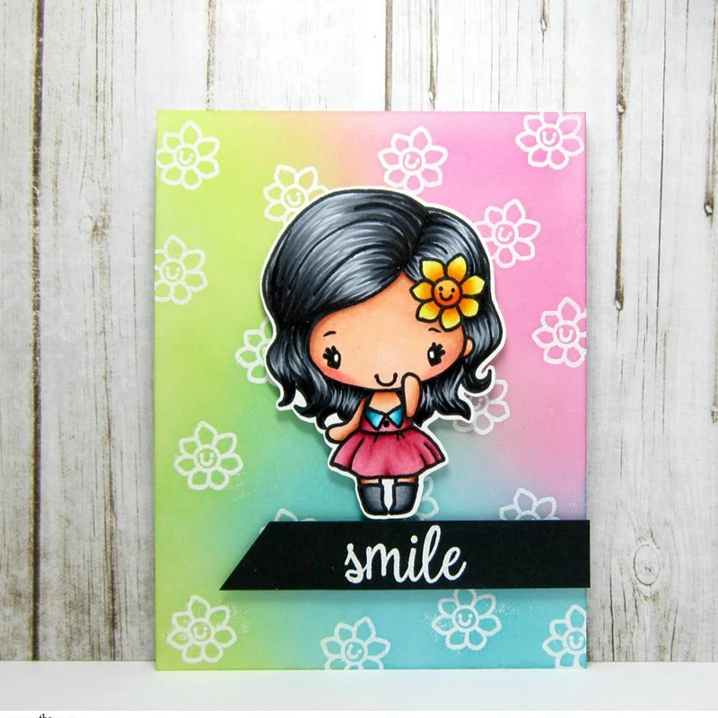 Красивые девушки ясный штамп DIY трафарет для скрапбукинга ручной работы тиснение