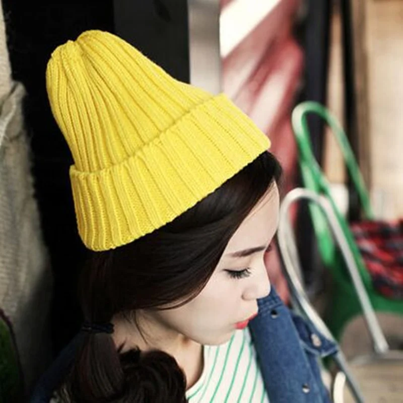 2017 ozyc Новые Вязаные хлопковые шапки ярких цветов для мужчин и женщин шапочки