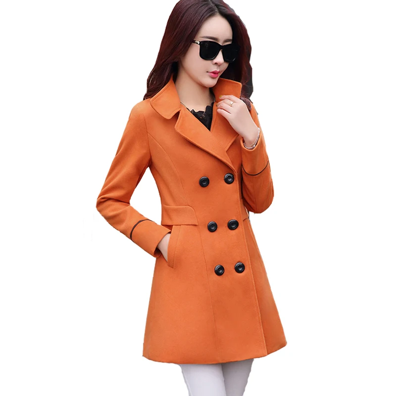 

Jacket woman Blends Woolens Overcoat Female Coat Autumn Winter Coats And Jackets Women Plus size Coat Women Wool Coats Long Tops