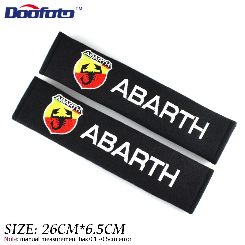 Doofoto Чистый хлопок логотип для ремня безопасности крышка подходит Fiat Punto Abarth 500 Stilo
