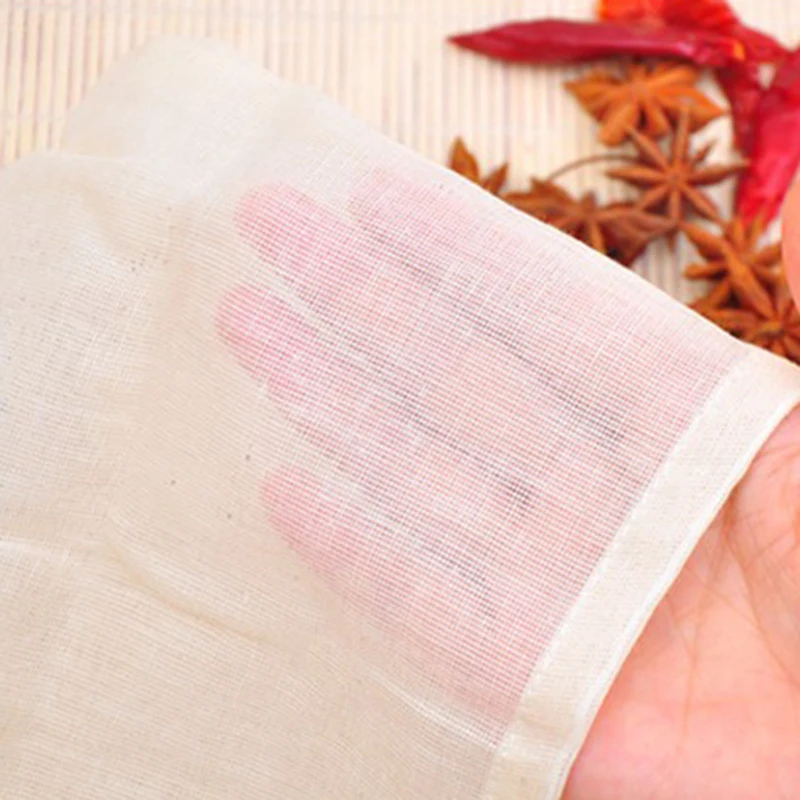 10 шт. хлопковых муслиновых пакетиков на шнурке вязаный чай для приготовления