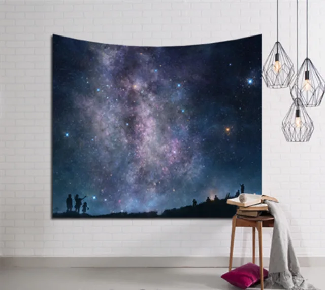 Galaxy настенный гобелен, луна, паук, хиппи, домашний декор в стиле ретро, Йога, пляжное полотенце 150x130 см/150x100 см/150X200 см/150X230 см