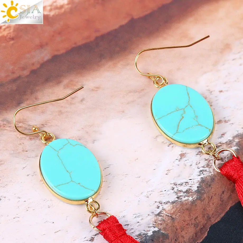 Винтажные женские серьги-подвески CSJA эффектные ювелирные изделия серьги с