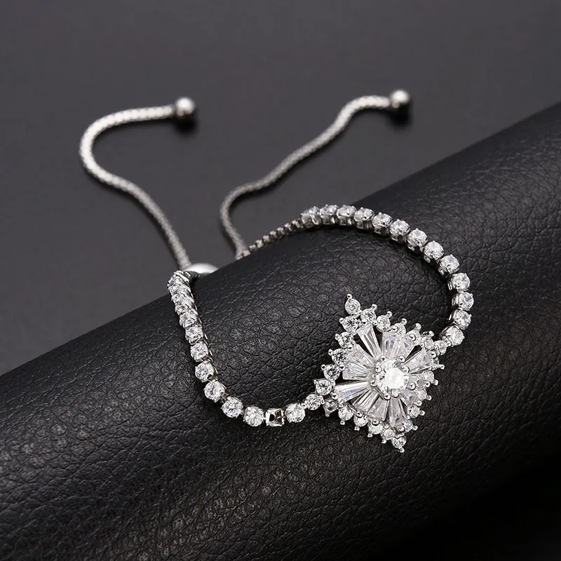 Модный кубический циркон геометрический регулируемый браслет Нежный квадратный