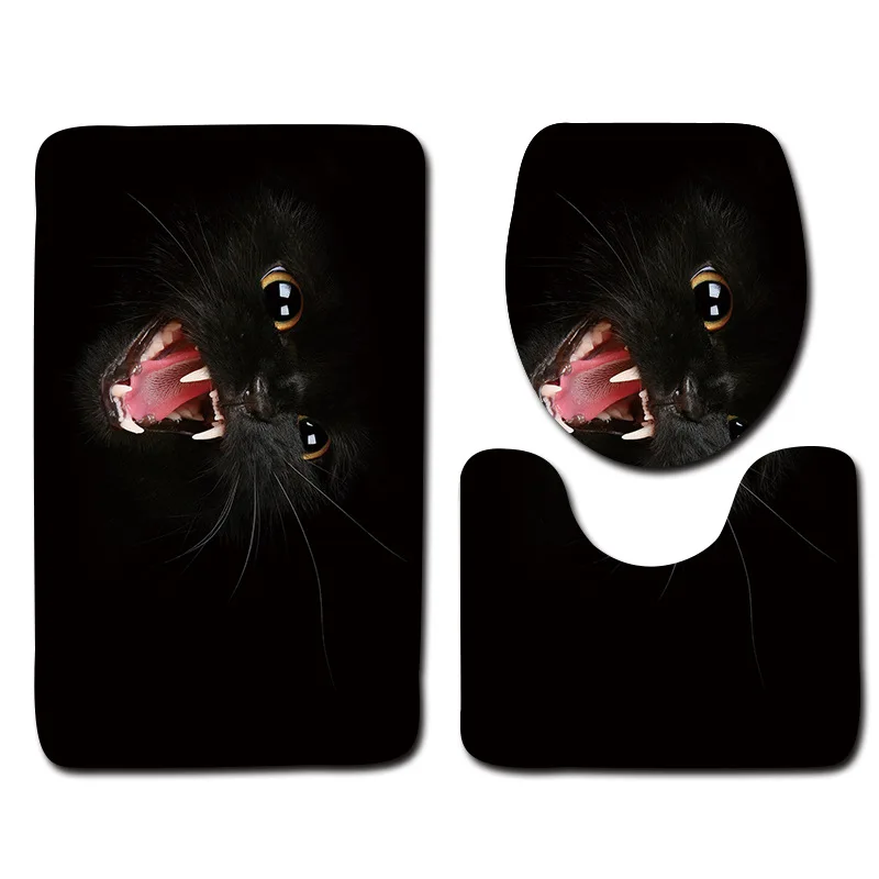 Cat 12 Zeegle Cat печатных коврики для ванной Ванная комната напольный коврик для туалета ковры Нескользящие сиденья комплект Декор водонепроница - Цвет: Cat 12