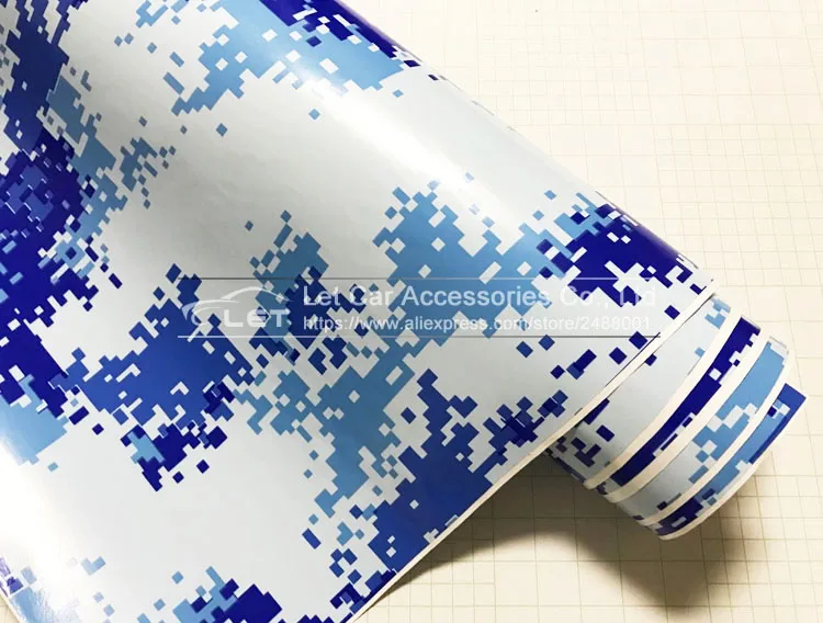 Высококачественная цифровая синяя камуфляжная виниловая пленка для автомобиля