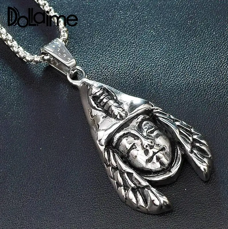 DolaimeNew поступление этнический подарок для мужчин из нержавеющей стали серебряный