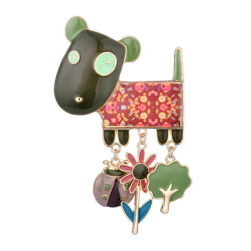 Горячая эмаль броши для женщин мультфильм милые животные Собака брошь модные