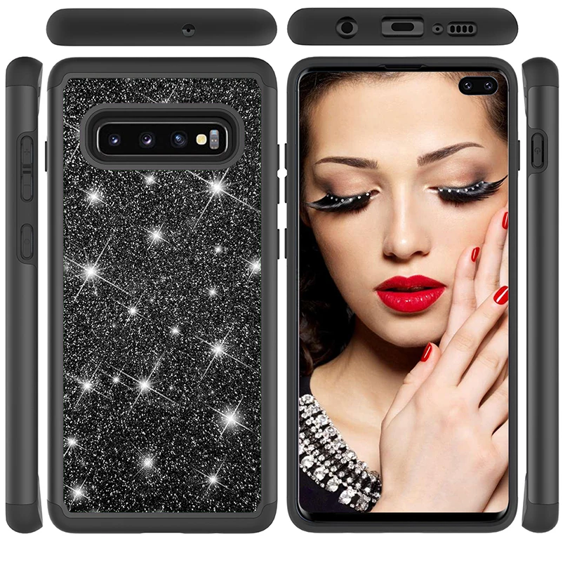 Силиконовый чехол сверкающий с блестками для samsung Galaxy S10 S9 plus мягкий из ТПУ задняя