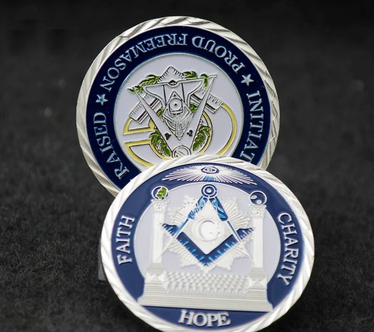 FAITH CHARITY &amp HOPE silver plated Masonic medals coins Freemasonry collectibles Proud Freemason drop shipping | Дом и сад