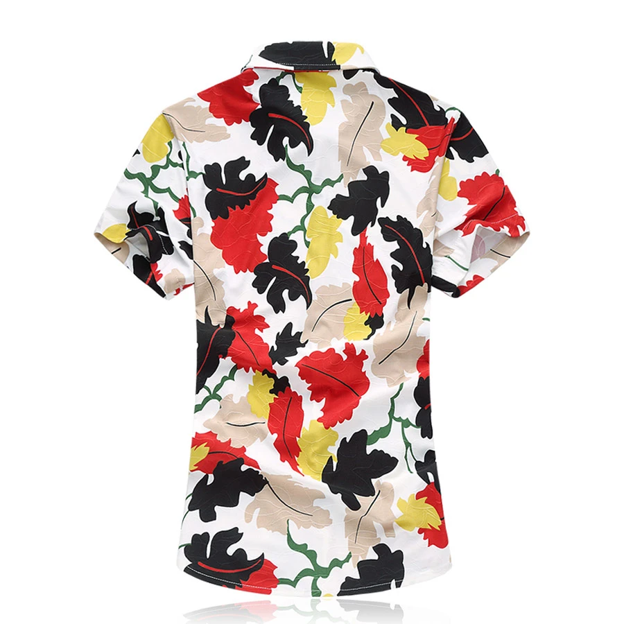 Мужская мерсеризованная хлопковая рубашка летняя с коротким рукавом плюс размер