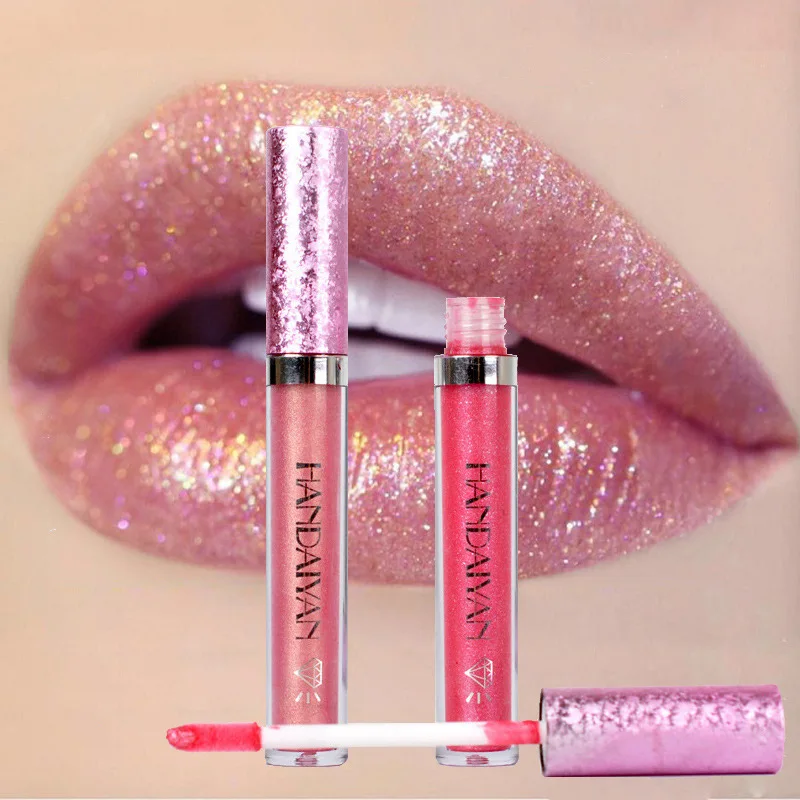 Waterproof Makeup Liquid Lipstick Cosmetic Matte Lip Stick Metallic Gloss Long Lasting Shining Tint Sexy Diamond Pigment |