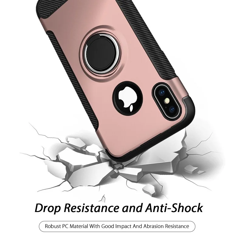 TPU Phone Case for iPhone X with finger Ring Holder stand kickstand Armor mobile phones cover magnetic bracket coque |