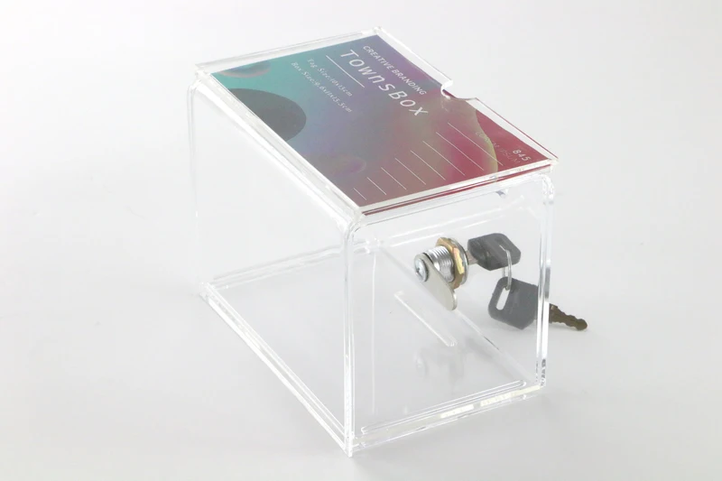 Прилавок акриловая коробка для сбора подарков Perspex коробка для сбора средств с замком для ключей Акриловый Бизнес-держатель для Карт Коробка