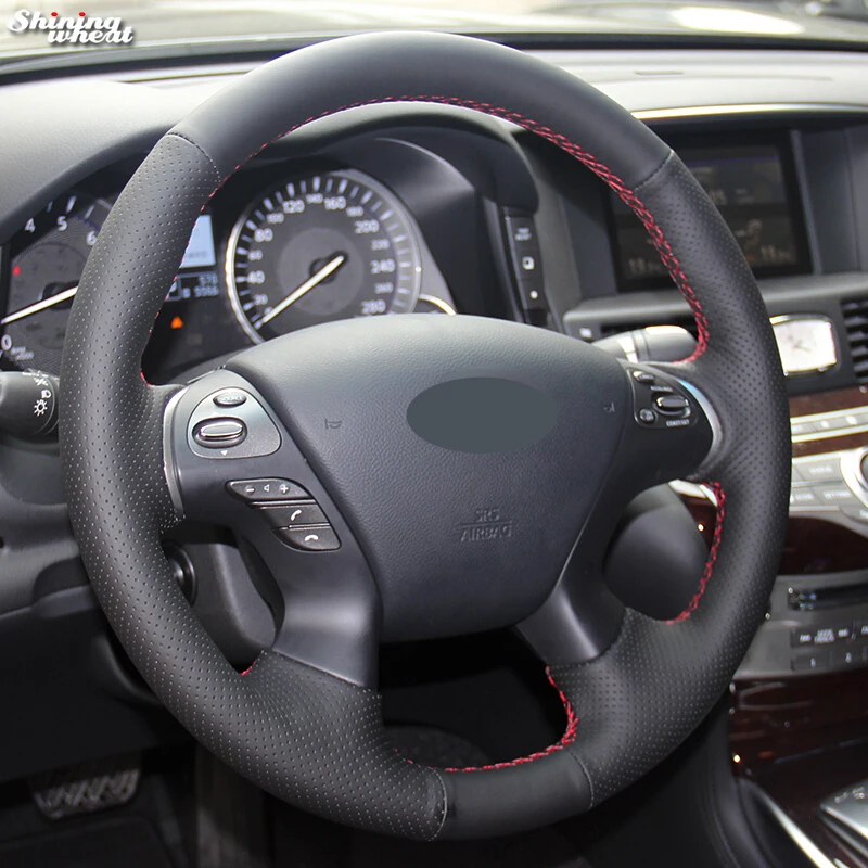 BANNIS черный кожаный чехол рулевого колеса автомобиля для Infiniti JX35 M35 M25 M56 Q70 QX60 Nissan