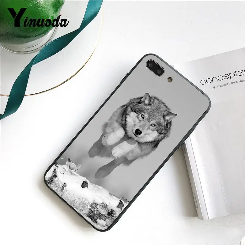 14 Yinuoda для iphone 7 X Чехол крутой волк животное черный и белый первоклассный чехол для телефона для iphone X 6 7 6s 7plus 8 8Plus 5 5S XS XR - Цвет: 14