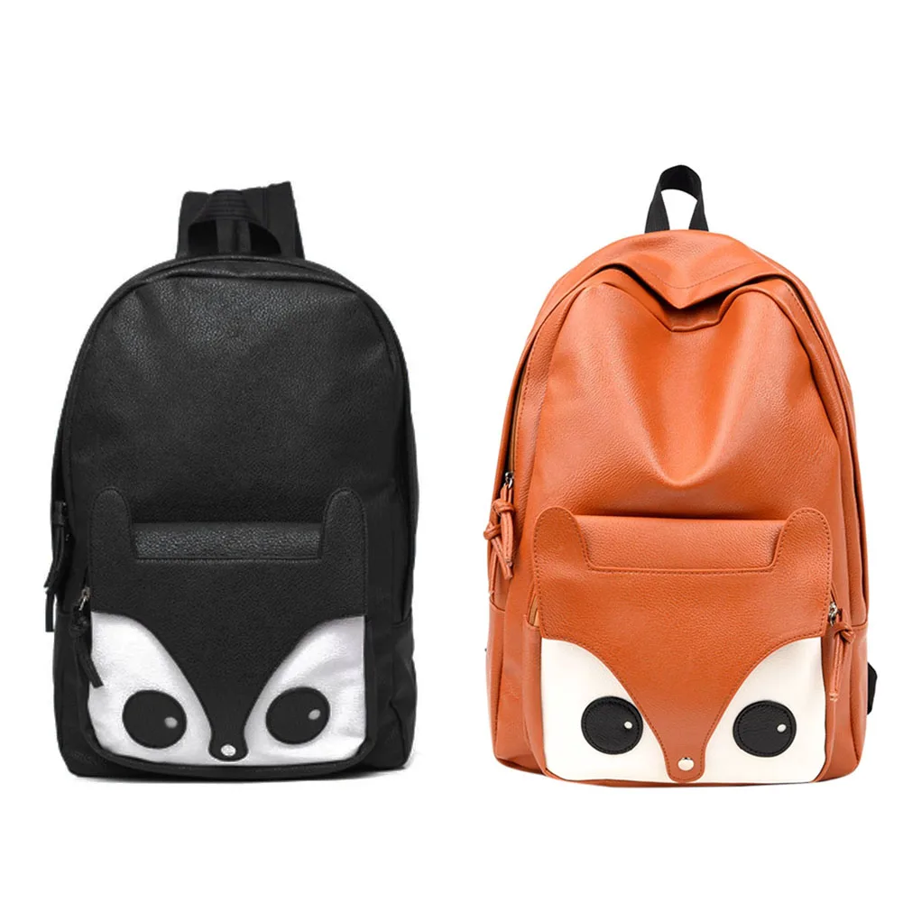 Рисунок мультяшной лисы рюкзак школьный для девочек подростков Mochila Feminina женский рюкзак из искусственной кожи