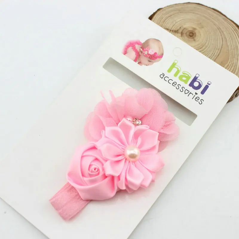 1 Piece MAYA STEPAN Baby Headband Ribbon Flower DIY Toddler Infant Kid Floral Hair Accessories Girl Newborn Turban Elastic rose | Детская