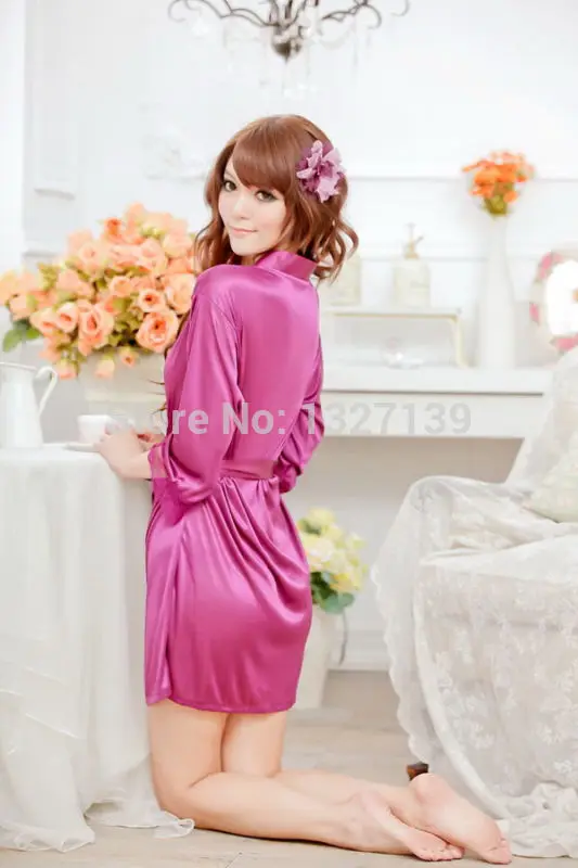 Новое сексуальное шелковое и кружевное кимоно халат банный нижнее белье +