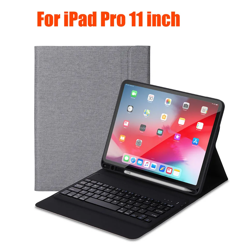 Bluetooth клавиатура чехол для iPad Pro 12,9 Авто Режим сна/пробуждения умный защитный чехол для Apple iPad Pro 11 дюймов Coque - Цвет: For ipad Pro 11