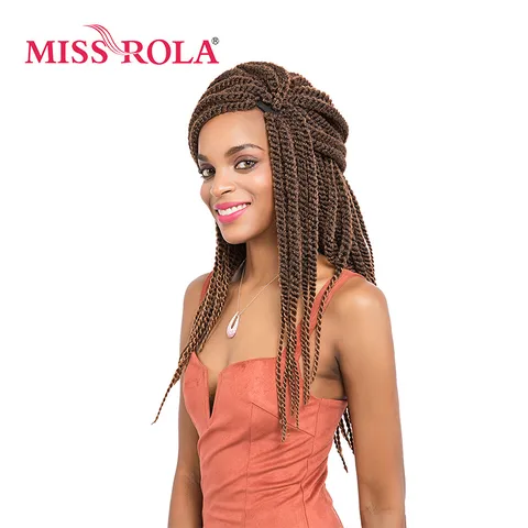 Miss Rola кудрявые косы синтетические волосы для наращивания 18 дюймов Kanekalon низкотемпературное волокно кудрявые крючком косы волосы 5 шт. в партии