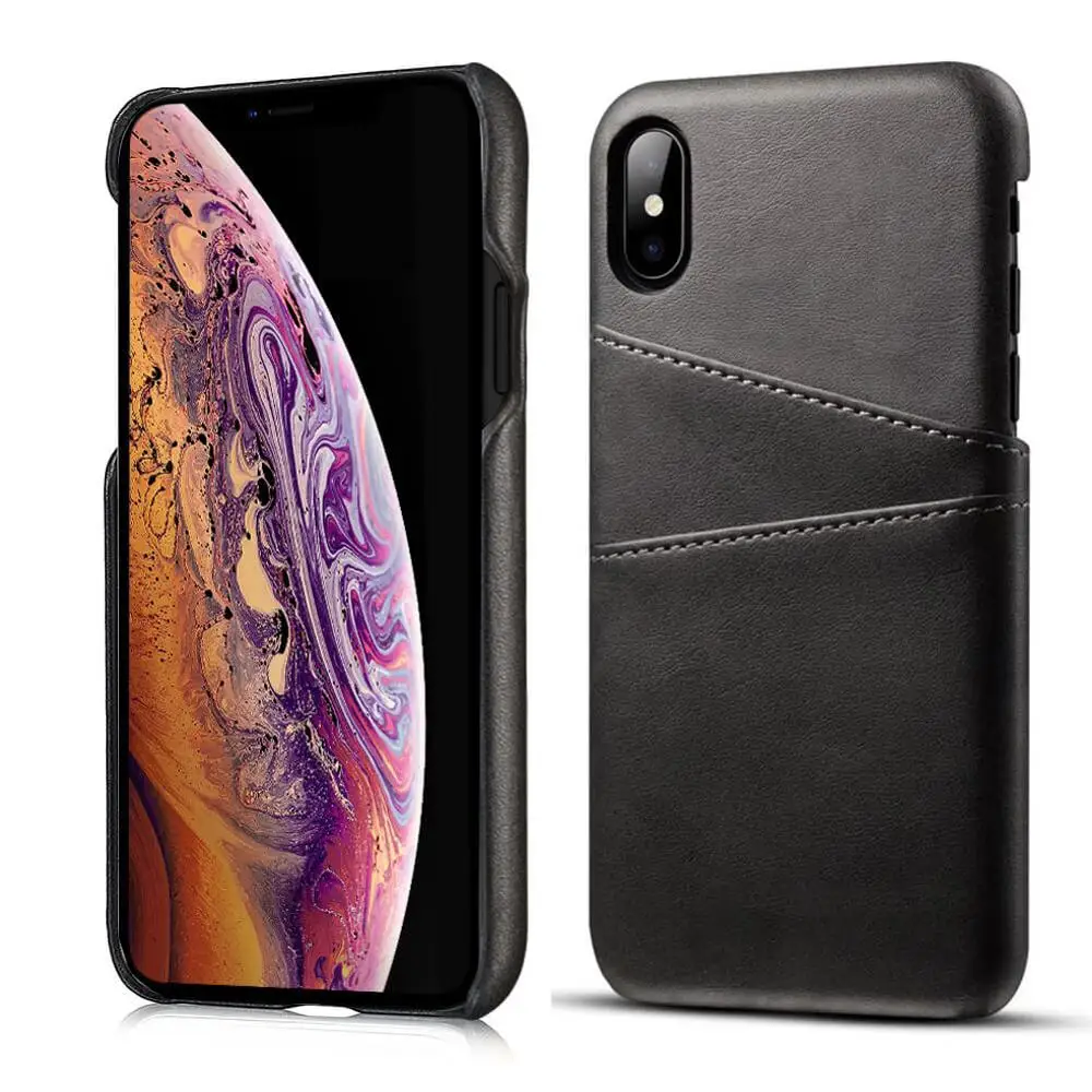 Black Для iPhone XS MAX кожаный чехол с отделениями для кредитных карт задняя крышка чехол s для iPhone X XR 6 6S 7 8 Plus 11 pro max чехол кожаный чехол - Цвет: Black