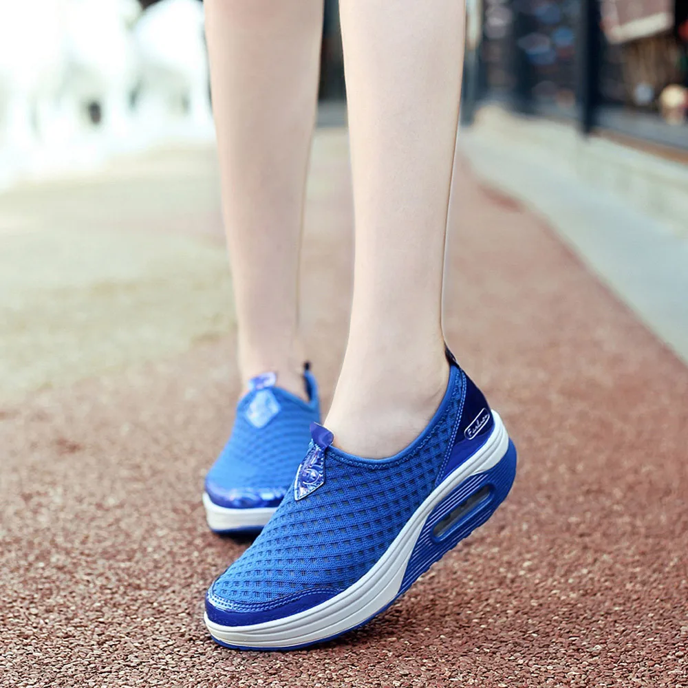 Женские сетчатые кроссовки KLV повседневная спортивная обувь на толстой подошве с