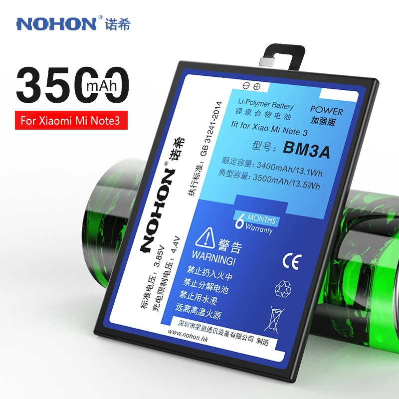 NOHON BM3A BM48 BM34 BM21 батарея для Xiaomi Mi Note Pro 2 3 Сменная батарея Note2 Note3 литий-полимерная батарея+ Бесплатные инструменты
