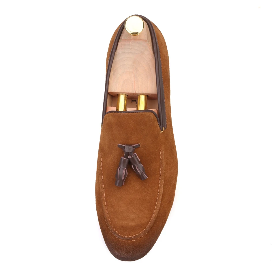 Piergitar 2018 new arrival Black and Brown men suede shoes with leather tassel handmade casual loafers Fashion male's flats | Обувь