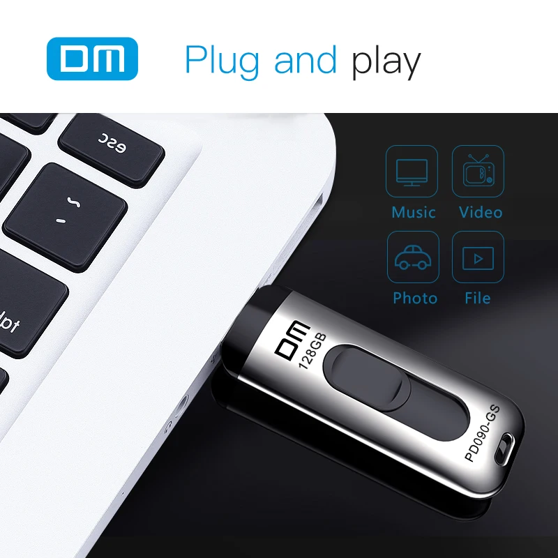 USB3.0 высокоскоростной флеш накопитель PD090 16 ГБ 32 64 Гб 128 256 металлическая скорость