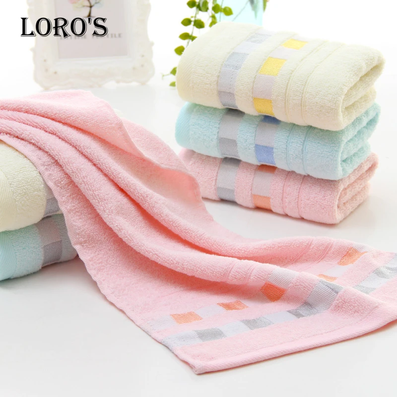 Simple Lattice Solid Color Towel Comfortable Soft Adults Fast Drying Thick High Absorbent Antibacterial Quick-drying | Дом и сад