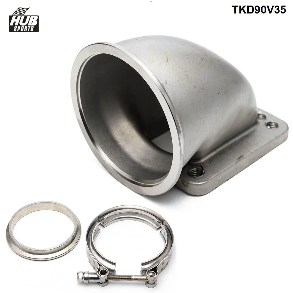 1 комплект фланец адаптера из нержавеющей стали T4/T3 Turbo с углом 90 градусов + 3 5 дюйма Vband 304