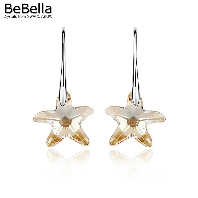 Висячие серьги BeBella с кристаллами в виде морской звезды от Swarovski модные ювелирные