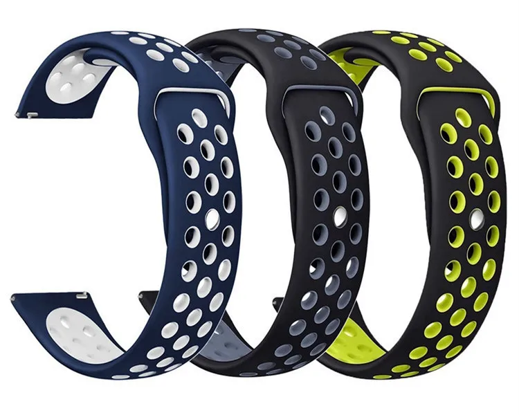Силиконовый ремешок 22 мм 20 мм для samsung Galaxy Watch 42 мм 46 мм active gear S2 sport S3 Frontier Classic Band huami amazfit bip band